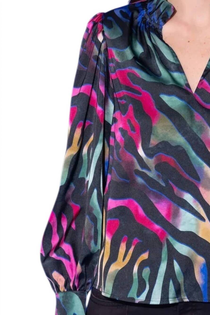 NEW ALDEN ADAIR prism zebra phoebe top in multi - Picture 3 of 3